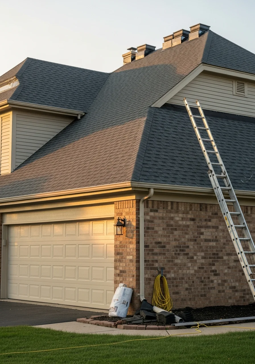 Skilled technician performing service work on a Bolingbrook home.