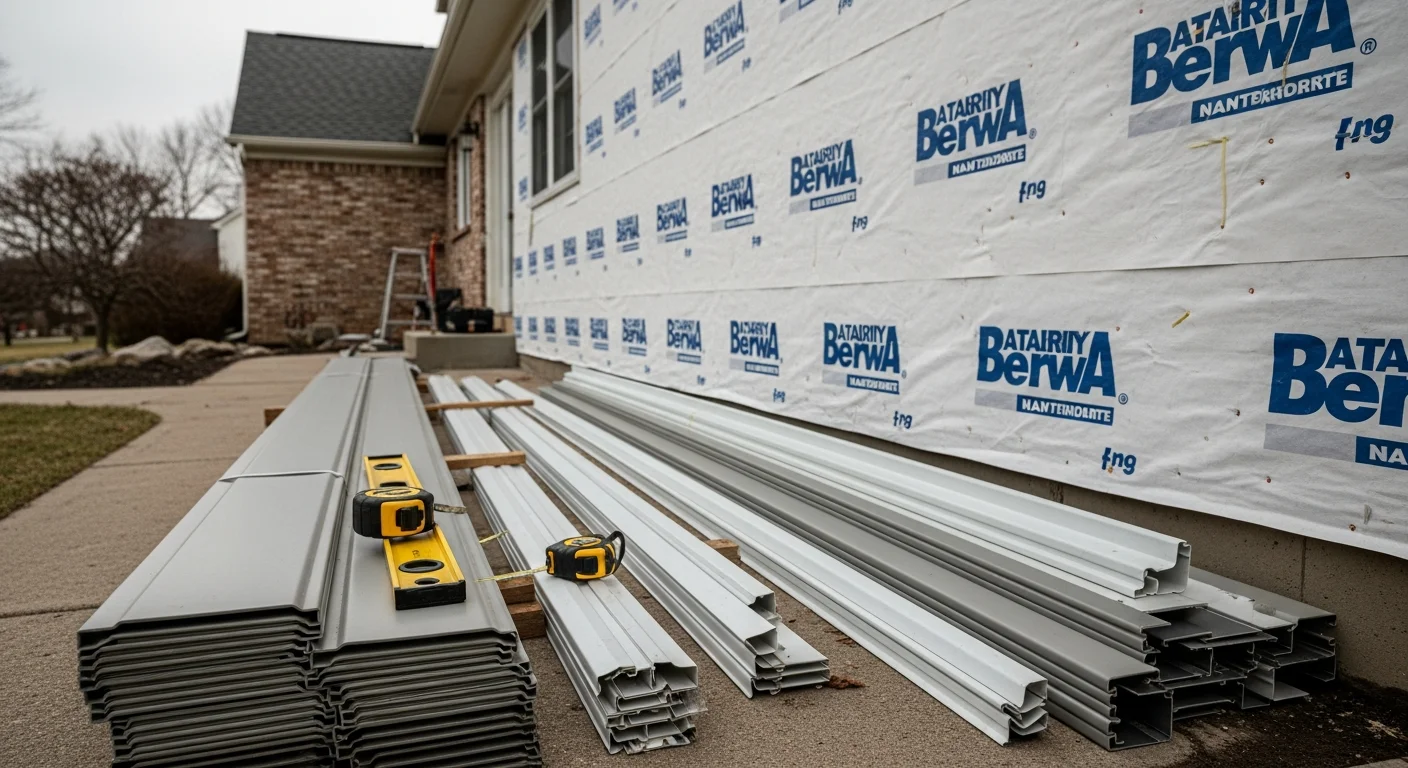 Freshly installed vinyl siding on a two-story single-family home in Naperville, Illinois, showing clean panel lines and updated trim around the windows. The exterior reflects a neutral color profile common in Naperville residential neighborhoods.